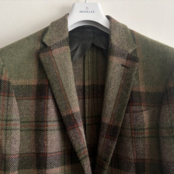 $1398 Polo Ralph Lauren Blanket Plaid Wool Alpaca Tweed Sport Coat Mi Italy- 44L - Picture 2 of 13